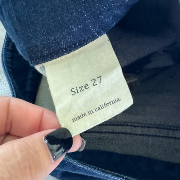 Daou Denim Co. Dark Wash High Rise Skinny Jeans Leather Patch Size 27 - Picture 6 of 10